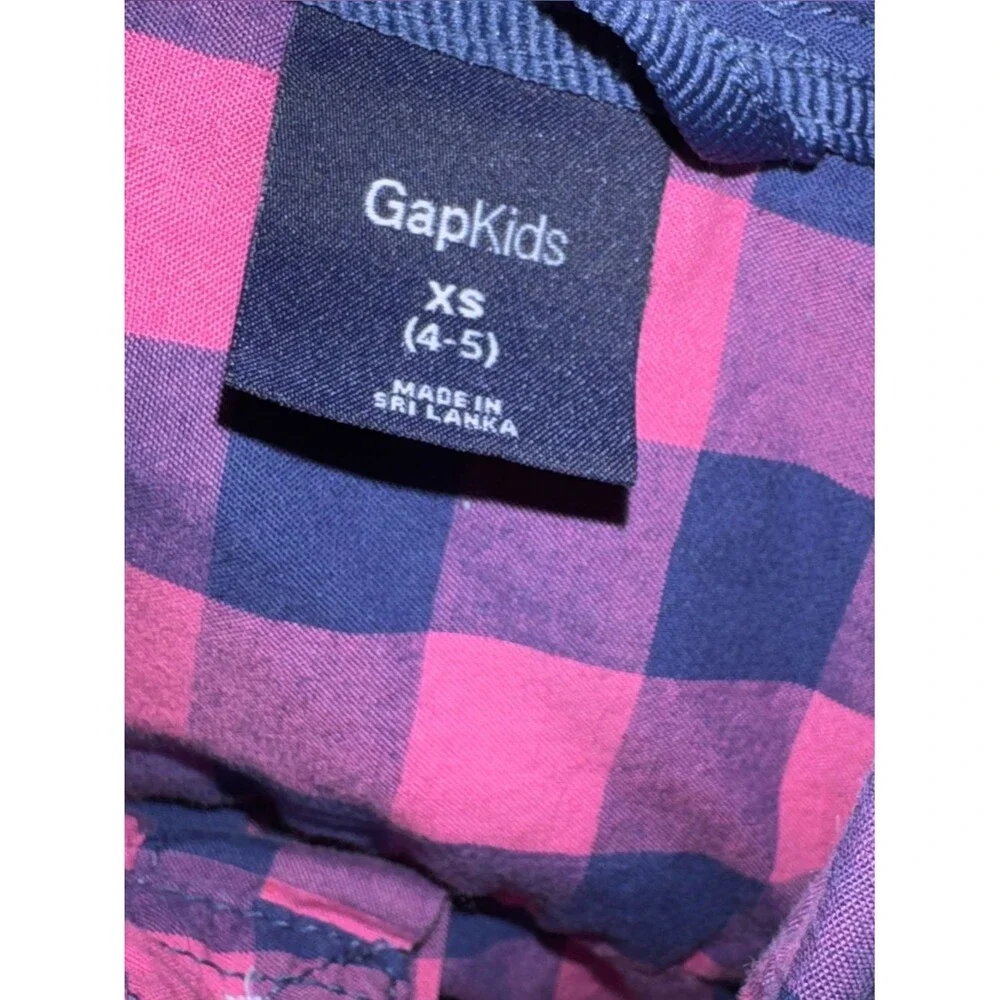 GAP Men's Pink & Navy Check Short-Sleeve Button-Down Shirt